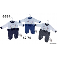 Kombinezony niemowlęce  6684  Roz  62-74  Mix kolor  